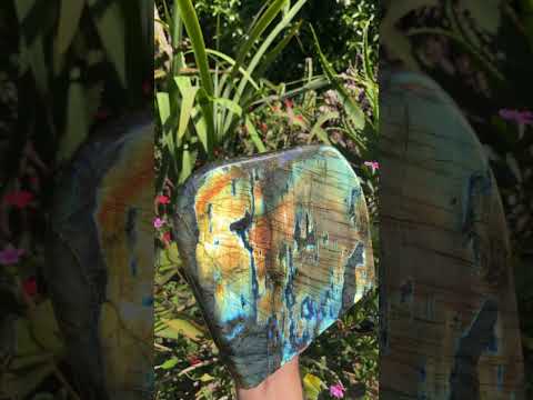Polished Labradorite Standing Free Form x 1 From Tulear, Madagascar