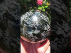 Polished Large Merlinite Gabbro Sphere with Wooden Stand x 1 From Madagascar