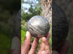 Polished Basalt and Pyrite Pharaoh Stone Sphere x 1 From Iron Duke Mine, Zimbabwe