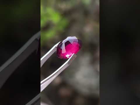 Polished Set of 3 Superb Raspberry Red Rhodolite Garnet Faceted Stones x 1 From Tiriri District, Tanzania