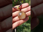 Hand Made Golden Rutile Cabochon in Gold Frame Necklace x 1 From Congo