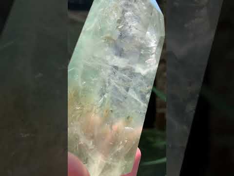Polished Phantom Lined Chlorite Quartz Crystal x 1 From Ambatofinandrahana, Madagascar