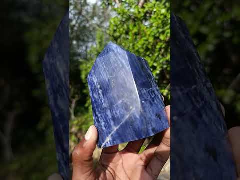 Polished Deep Navy Blue Sodalite Display Crystal x 1 From Kunene, Namibia