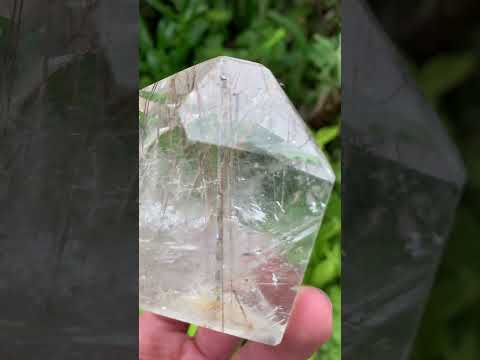 Rare Golden and Copper Rutile Polished Quartz Crystal x 1 From Madagascar