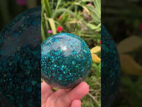 Hand Made Chrysocolla Conglomerate Sphere x 1 From Congo