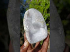 Polished Unique Crystalline Blue Lace Agate Display Piece x 1 From Nsanje, Malawi