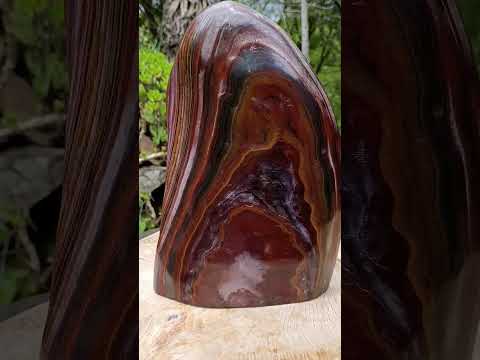 Polished XXL Banded Tiger Iron Stone Display Piece x 1 From Prieska, Northern Cape, South Africa