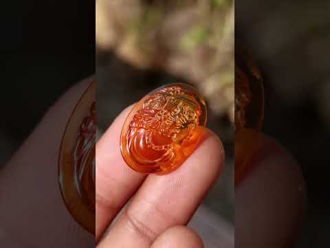 Hand Made Carved Princess Fossil Amber Vintage Cameo Jewellery Piece x 1 From Poland