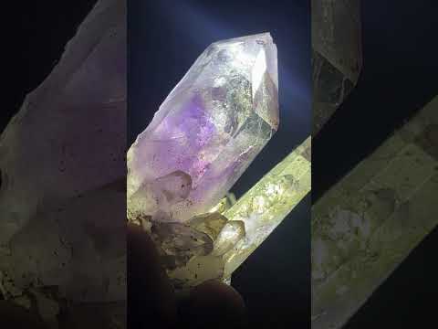 Natural Enhydro Amethyst Twin Crystal Cluster with 7 Water Bubbles x 1 From Brandberg, Namibia