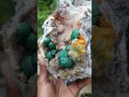 Natural Large Rare Ball Malachite on Quartz and Dolomite Specimen x 1 From Mindingi Mine, Congo