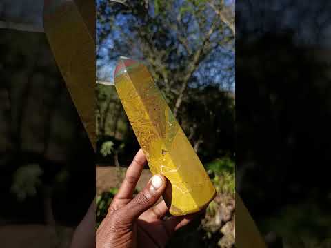 Polished Rare Yellow Ocean Jasper Display Crystal x 1 From Madagascar
