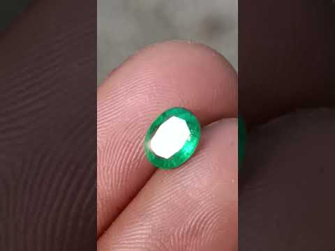 Polished 0.76 Carat 8 mm Oval Sandawana Faceted Emerald Stone x 1 From Sandawana, Zimbabwe