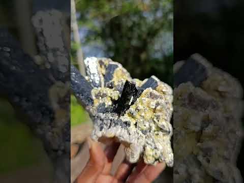 Natural Large Schorl Black Tourmaline Specimen with Associated Minerals x 1 From Erongo, Namibia