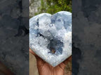 Polished and Natural Large Blue Celestite Heart x 1 From Sakoany Madagascar