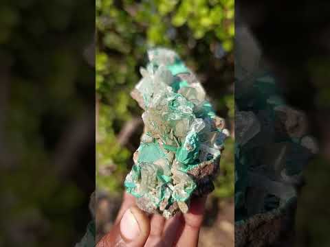 Natural Barite Crystals with Malachite Specimen on a Dolomite Matrix x 1 From Shangulowe Mine, Congo