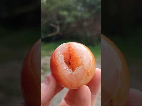 Polished and Natural Drusy Centred Carnelian Set of 3 x 1 From Madagascar