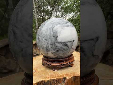Polished XL Zebra Marble Sphere x 1 From Australia