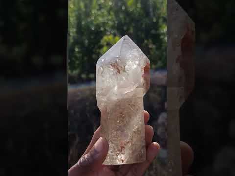 Polished Large Smokey Sceptre Window Quartz Crystal with Specular Hematite Inclusions x 1 From Akansobe, Madagascar