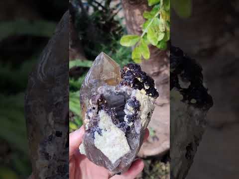 Natural Fluorescent Erongo Smokey Quartz Cluster with Fluorite, Hyalite and Muscovite Mica x 1 From Erongo, Namibia