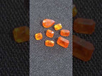 Polished Set of 7 Rare Bright Mandarin Garnet Faceted Stones x 1 From Sperrgebiet, Namibia