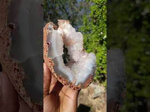 Polished Holy Agate with Crystalline Centre x 1 From Maintirano, Madagascar