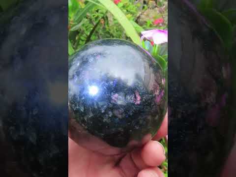 Polished Blue Spark Water Sapphire Sphere x 1 From Madagascar