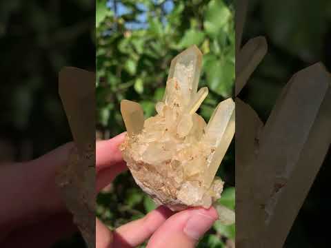 Natural Clear Quartz Cluster with Golden Tint x 1 From Ambatfinhandrana, Madagascar