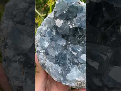 Natural Deep Icy Blue Celestite Crystal Geode Specimen x 1 From Sakoany, Madagascar