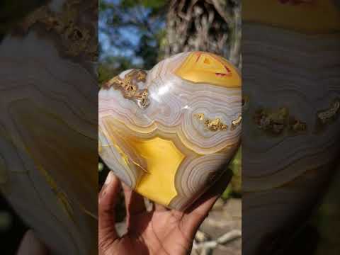 Polished Large Exquisite Agate Gemstone Heart x 1 From Lemur Island, Madagascar