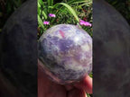 Polished Purple Lepidolite with Pink Rubellite Tourmaline Sphere x 1 From Madagascar