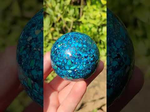 Polished Hand Made Chrysocolla, Azurite and Malachite Conglomerate Sphere x 1 From Congo
