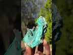 Natural Cabinet Size Tabular Barite and Malachite Specimen x 1 From Shinkolobwe mine, Congo
