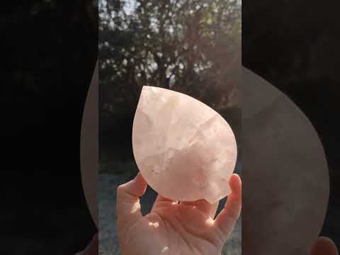Hand Made Set of 4 Gemmy Rose Quartz Leaf Shaped Bowls x 1 From Ambatondrazaka, Madagascar