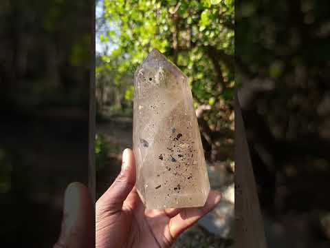 Polished Smokey Quartz Crystal with Specular Hematite Floating Inclusions x 1 From Madagascar