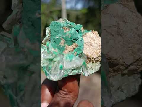 Natural Barite Specimen with Malachite Phantoms x 1 From Shinkolobwe Mine, Congo