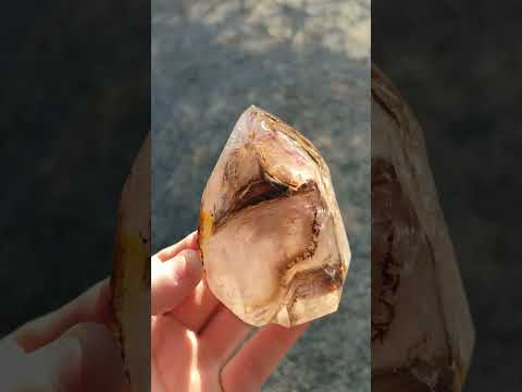 Polished Smokey Window Quartz Crystal x 1 From Akansobe, Madagascar