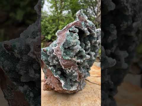 Natural Exquisite Drusy Quartz Coated Ball Malachite Stalactites on Dolomite Matrix Specimen x 1 From Kambove, Congo