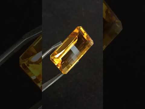 Polished AA Grade Checkerboard Faceted 25 Carat Citrine Gemstone x 1 From Congo