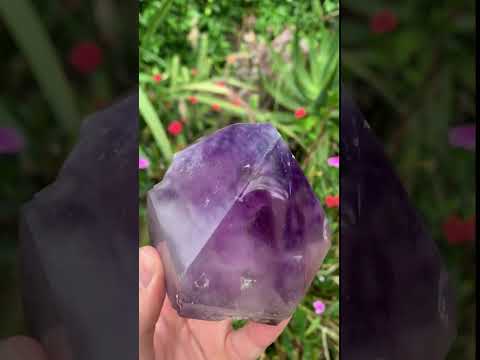 Polished Double-Terminated Window Amethyst Quartz Crystal x 1 From Akansobe, Madagascar