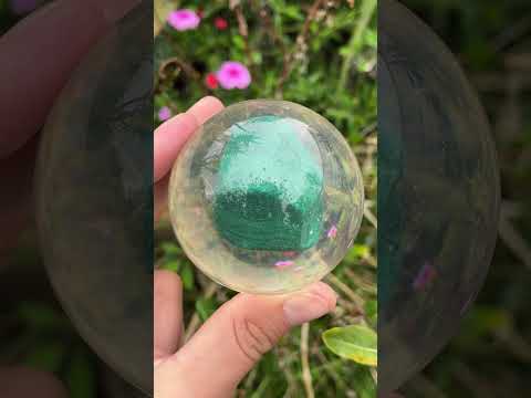 Natural Cobbed Malachite in PVC Resin Sphere x 1 From Congo