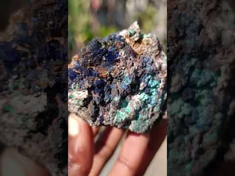 Natural Ultra Rare Azurite Specimen with Malachite on Dolomite x 1 From Mashamba East Mine, Congo