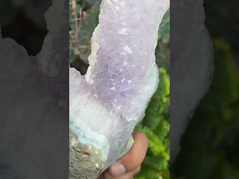 Natural Blue Lace Agate Amethyst Centred Specimen x 1 From Nsanje, Malawi