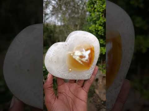Polished Large Carnelian Gemstone Heart x 1 From Madagascar