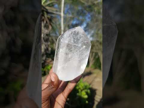 Polished Reflective Veiled Quartz Display Crystal x 1 From Madagascar