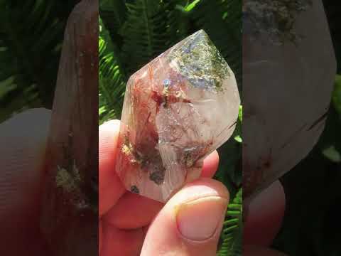 Polished Sceptre Quartz with Copper Rutile and Actinolite Inclusions x 1 From Madagascar