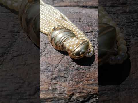 Hand Made Seven Strand L'Officiel Bead Pearl Necklace x 1 From Italy