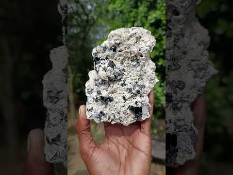 Natural Schorl Black Tourmaline Specimen with Hyalite Opal x 1 From Erongo, Namibia