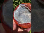 Polished Red Carnelian Crystalline Geode Bowl x 1 From Madagascar