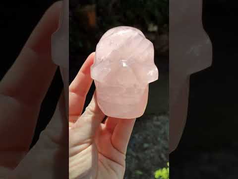 Hand Carved Gemmy Star Rose Quartz Skull Carving x 1 From Ambatondrazaka, Madagascar