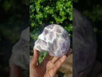 Hand Made Chevron Amethyst Skull Carving x 1 From Madagascar